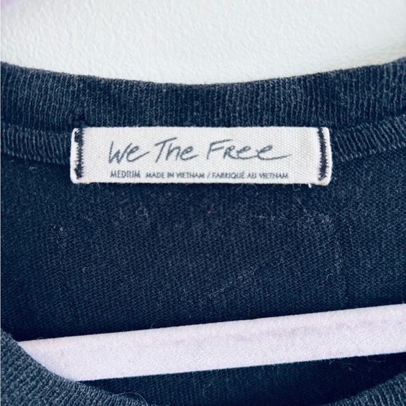 We The Free off the Shoulder Distressed Short Sleeve Tee - Picture 4 of 5